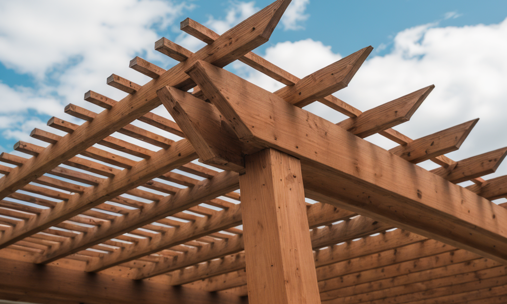 The top of a pergola.